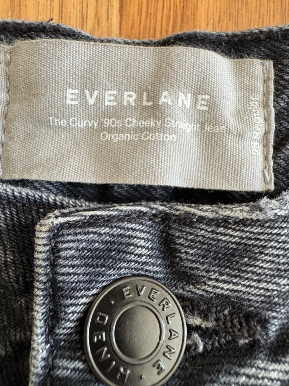 Everlane The Curvy 90s Cheeky Straight Jean Denim Black Dark Organic Cotton 28 - Picture 10 of 11
